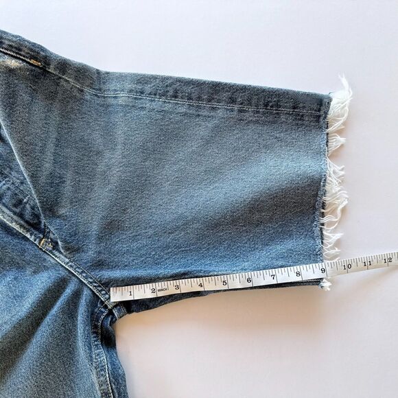 NWT AGOLDE Women's 90's Mid Rise Loose Denim Shorts in Precision Wash Size 23 - Picture 16 of 16